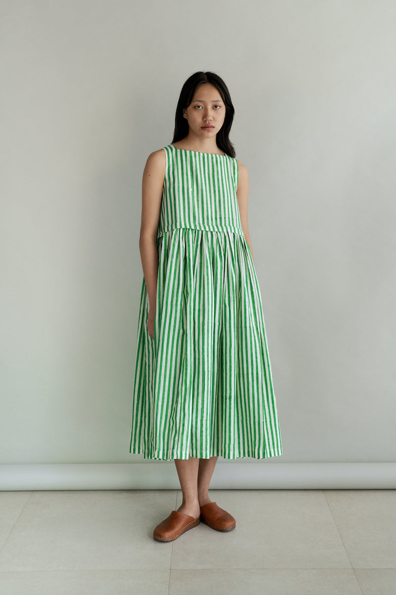 HYKE STRIPED GATHERED DRESS ストライプ　ワンピース ReStyle Archives ＃3 BALLOON